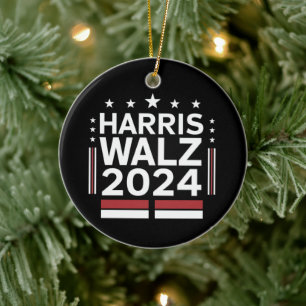 KamalaHarris TimWaltz 2024 Julgransprydnad Keramik