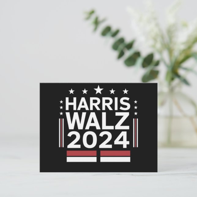 KamalaHarris TimWaltz 2024 Vykort (Stående Fram)