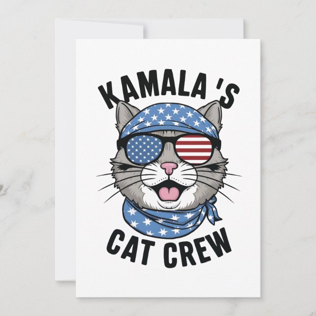 Kamalas Cat Crew-val Cat Dam Gift Tack Kort (Framsida)