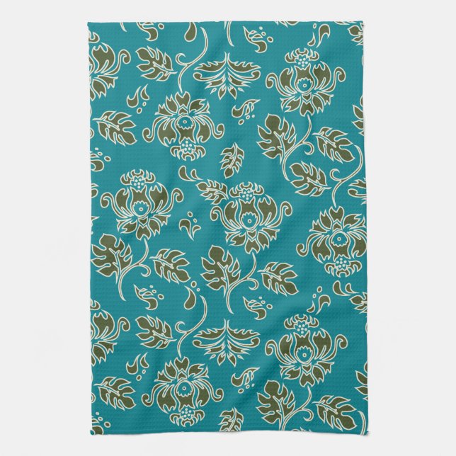 Kamaole Hawaii Tropical Blommigt Kitchen Towel Kökshandduk (Vertikal)