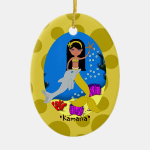 Kamaria Guld Sjöjungfru Ornament