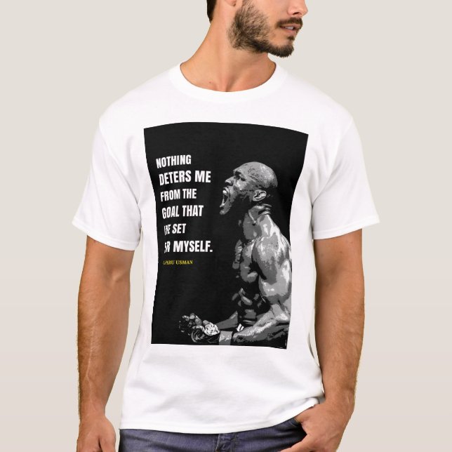 Kamaru Usman quotes T-Shirt (Framsida)
