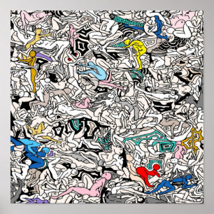 Kamasutra KÄRLEK Doodle Poster