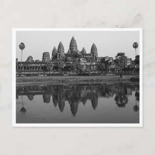Kambodja  Angkor Wat Travel Photo B&W vykort