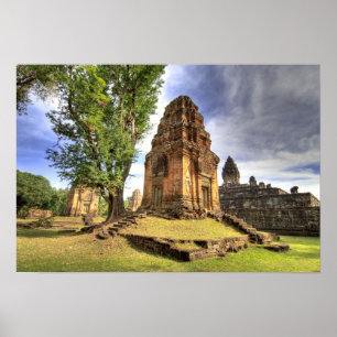 Kambodja, Angkor Wat. Utsikt över Bakong-templet. Poster