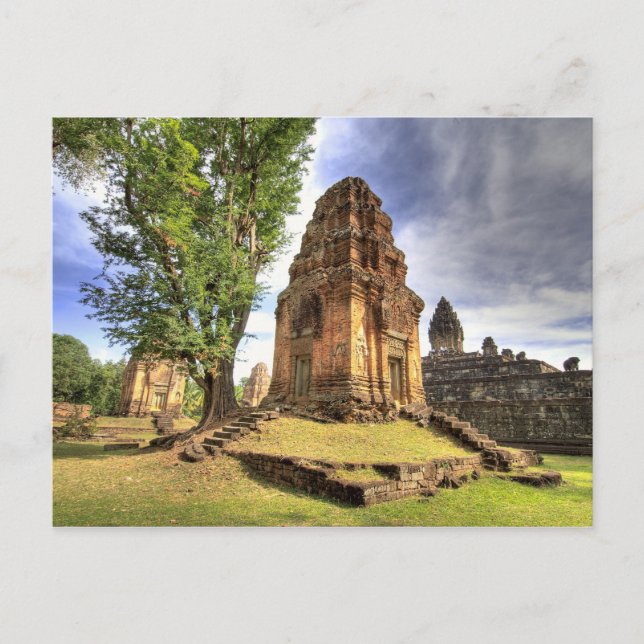 Kambodja, Angkor Wat. Utsikt över Bakong-templet. Vykort (Framsida)