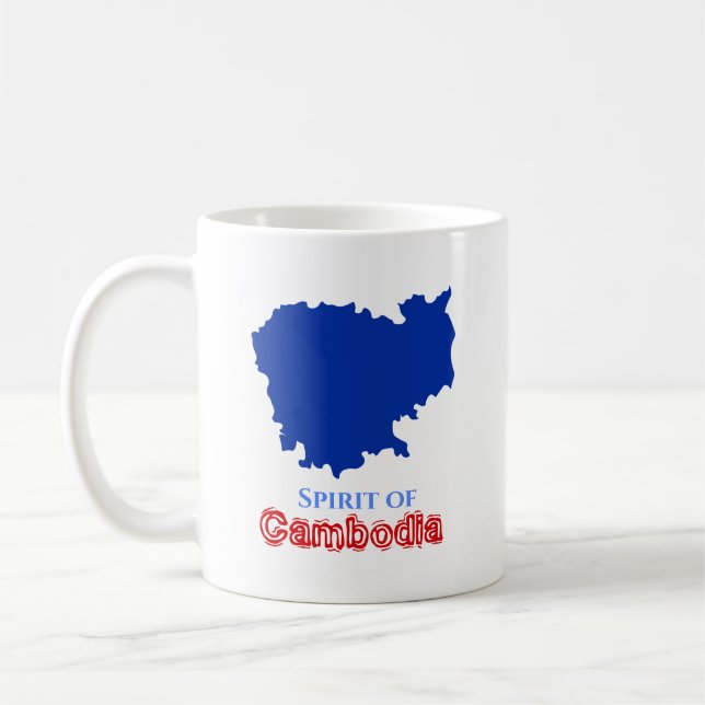 Kambodja Blue Karta Kaffemugg (Vänster)