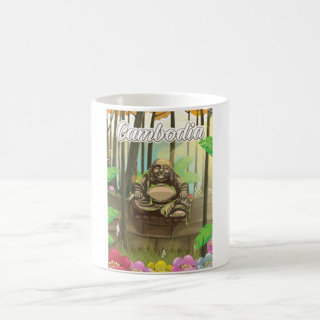 Kambodja Buddha vintage resemålning Kaffemugg (Center)
