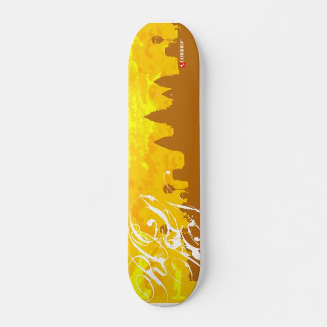 Kambodja : en old school skateboard bräda 21,6 cm (Framsida)