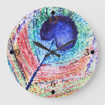 Kambodja Feather Art Wall Clock