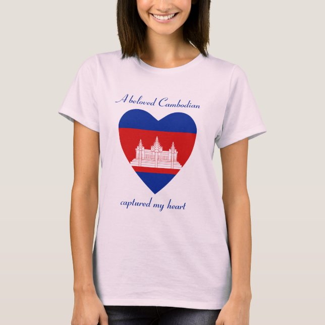 Kambodja Flag Ljus T-Shirt (Framsida)