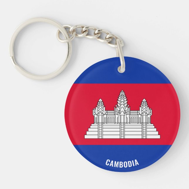 Kambodja Flagga Charming Patriotic Keychain (Framsidan)