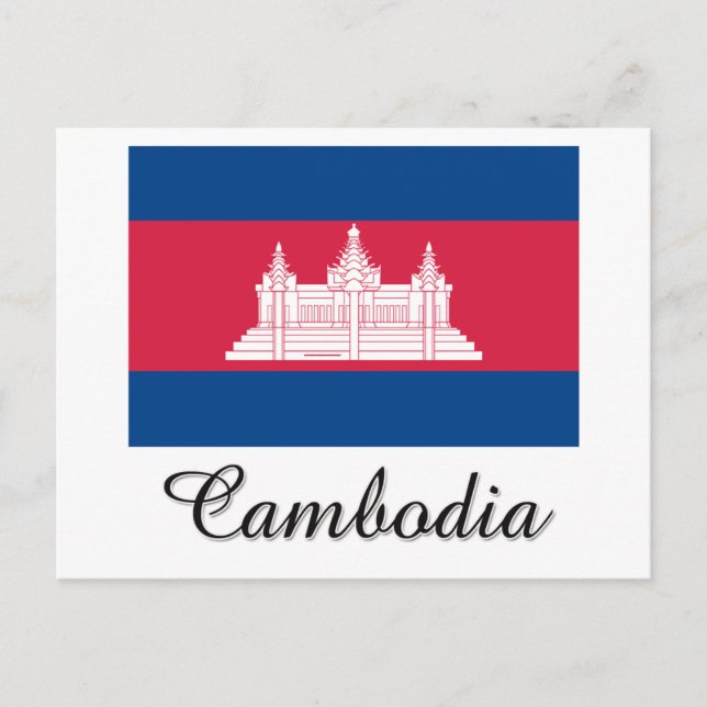 Kambodja Flagga Design Vykort (Framsida)