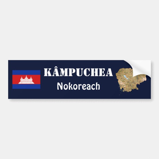 Kambodja Flagga + Kart Dekal (Framsidan)