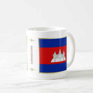 Kambodja Flagga + Kartmugg Kaffemugg