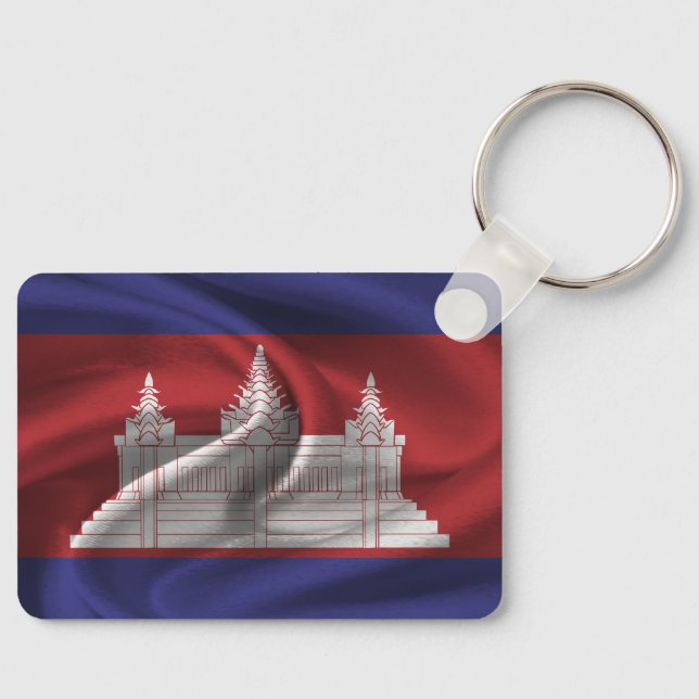 Kambodja Flagga Keychain Nyckelring (Framsida)