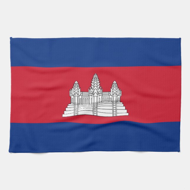 Kambodja flagga kökshandduk (Horisontell)