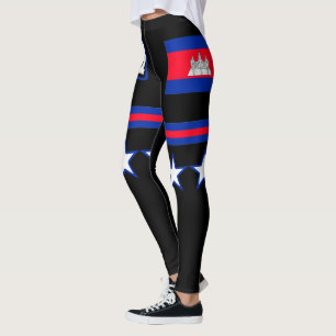 Kambodja Flagga Leggings