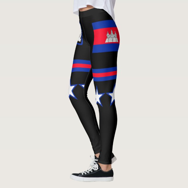 Kambodja Flagga Leggings (Vänster)