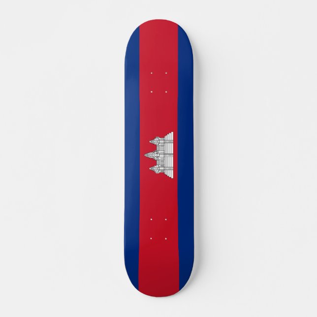Kambodja flagga mini skateboard bräda 18,5 cm (Framsida)