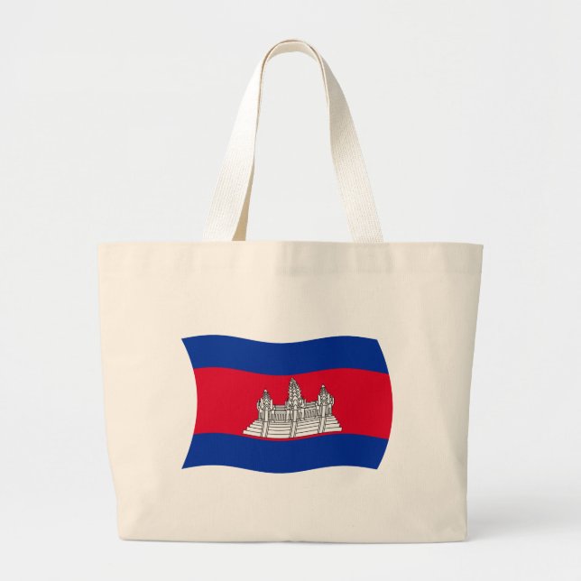Kambodja Flagga Tote Bag Jumbo Tygkasse (Framsidan)