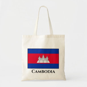 Kambodja Flagga Tygkasse