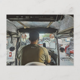 Kambodja Inside a Tuk Tuk, Anpassade Date Vykort