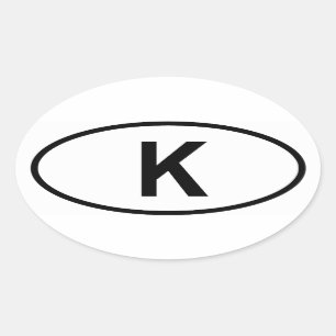 Kambodja "K" Ovalt Klistermärke