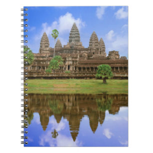 Kambodja, Kampuchea, Angkor Wat-templet. Anteckningsbok Med Spiral