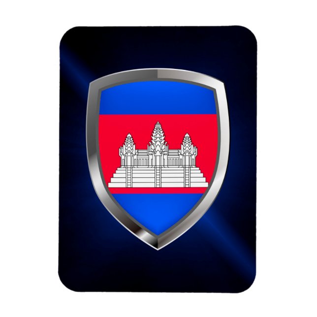 Kambodja Metallic Emblem Magnet (Vertikal)