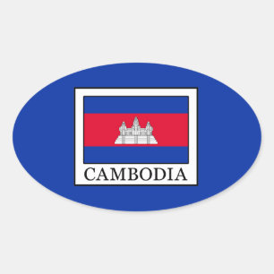 Kambodja Ovalt Klistermärke