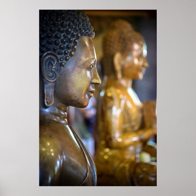 Kambodja, Phnom Penh. Buddha-statyer Poster (Framsidan)