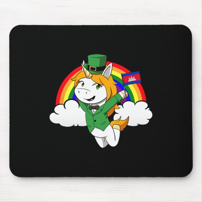 Kambodja Proud Kambodjanska Flagga St. Patricks Da Musmatta (Framsidan)