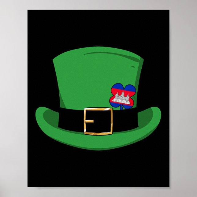 Kambodja Proud Kambodjanska Flagga St. Patricks Da Poster (Framsidan)