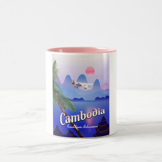 Kambodja 'Resa in i äventyret' Två-Tonad Mugg (Center)