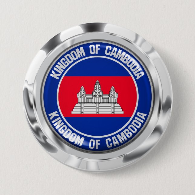 Kambodja Round Emblem Knapp (Framsida)