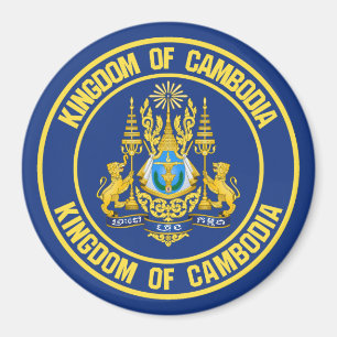 Kambodja Round Emblem Magnet