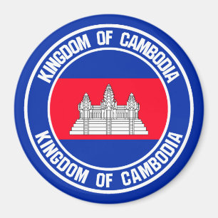 Kambodja Round Emblem Magnet