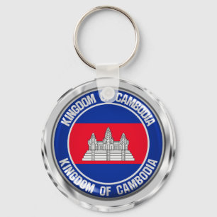 Kambodja Round Emblem Nyckelring