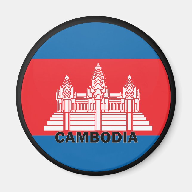 Kambodja Roundel Quality Flagga Magnet (Framsidan)