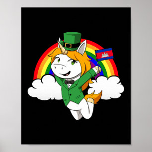 Kambodja Stolt kambodjansk flagga St. Patriks dag Poster