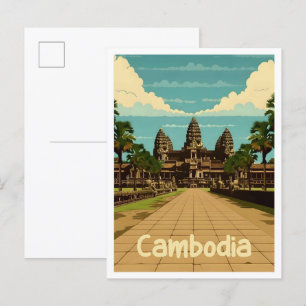 Kambodja Vintage Resa Vykort