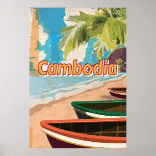 Kambodja Vintage resor poster