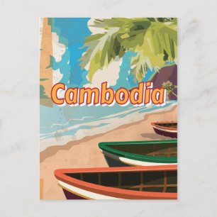 Kambodja Vintage resor poster Vykort
