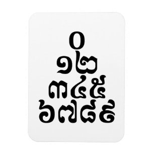 Kambodjanen numrerar pyramiden - 0 Khmer 12 345 Magnet