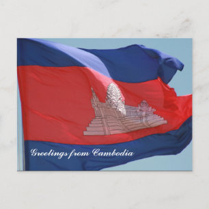 kambodjansk flagga vykort