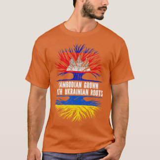 Kambodjansk grodd med ukrainska rötter Flagga T Shirt