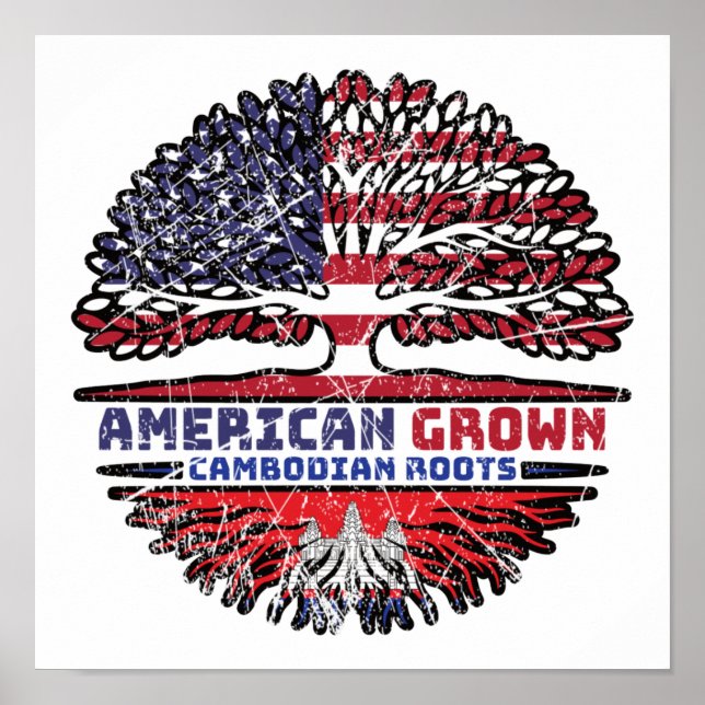 Kambodjanska Kambodja Förenta staterna Förenta sta Poster (Framsidan)