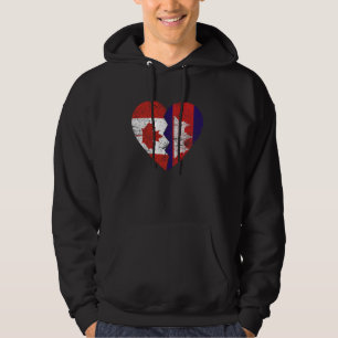 Kambodjanska kanadensiska Flaggor Heart Kanada Kam Hoodie