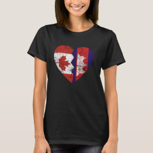 Kambodjanska kanadensiska Flaggor Heart Kanada Kam T Shirt